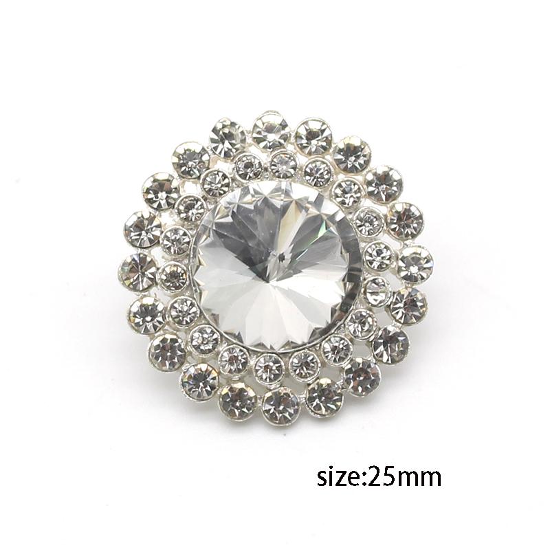 NEW Flower Crystal 10 pieces 20mm/25mm Alloy Rhinestones Diamond Buttons Diy Decoration Shank Handmade Sewing Garment Accessory