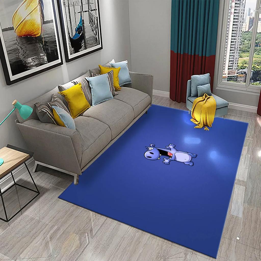 3D Nilpferd Teppich Liebliches Tier Fußmatte für die Haustür Willkommensmatten Rutschfest Küchen Badezimmer Schlafzimmer Teppich Boden Heimdekor Moderne Teppiche