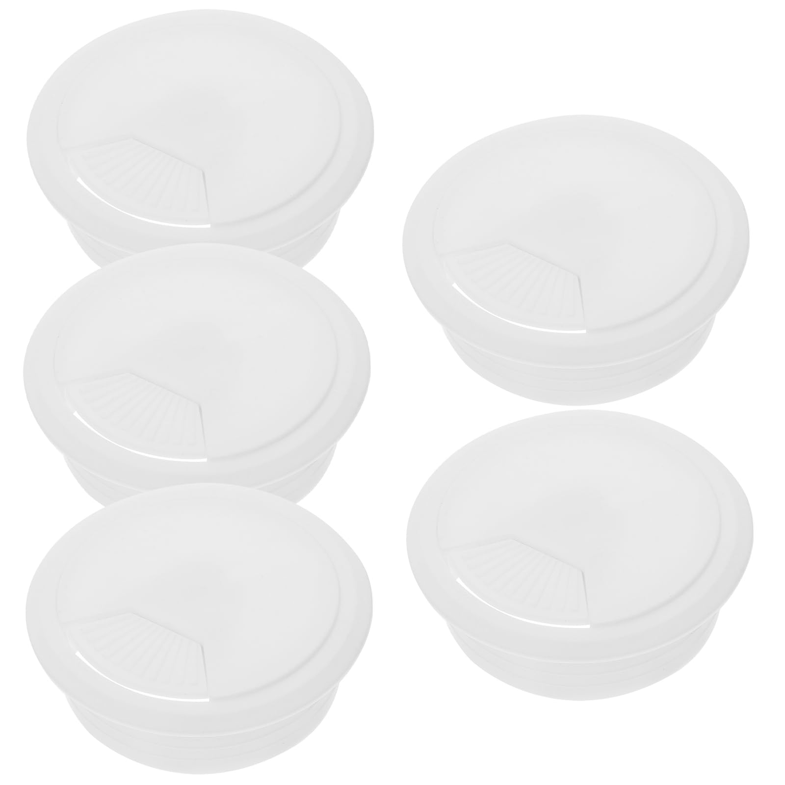 

NUOLUX 50mm ABS Desk Grommets, Round Cable Hole Covers, Wire Grommets, Wire Organizers for Computer Desks, Pack of 5, White