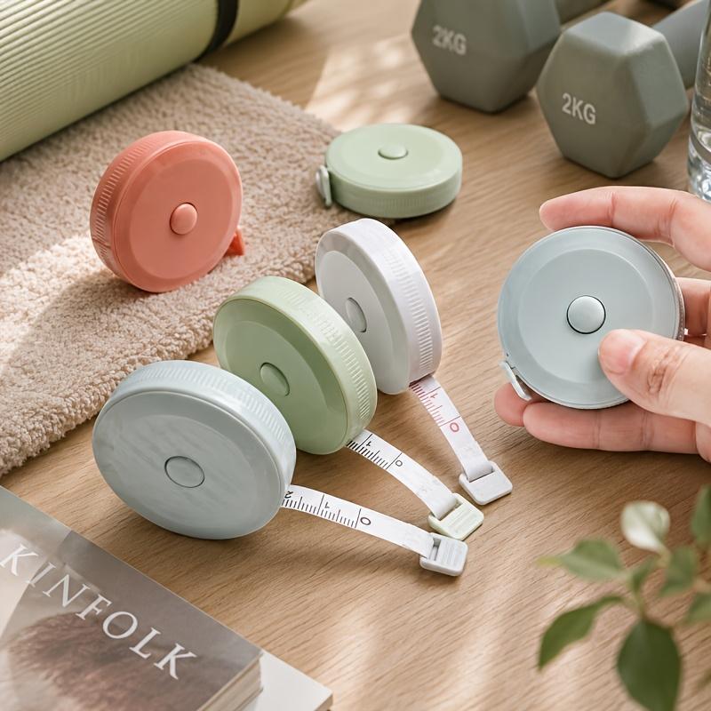 2 Pcs Automatic Retractable Measuring Tape Set with 1.5m Plastic Flexible Tape, Metal Tip, for Sewing DIY Home Use, Random Color