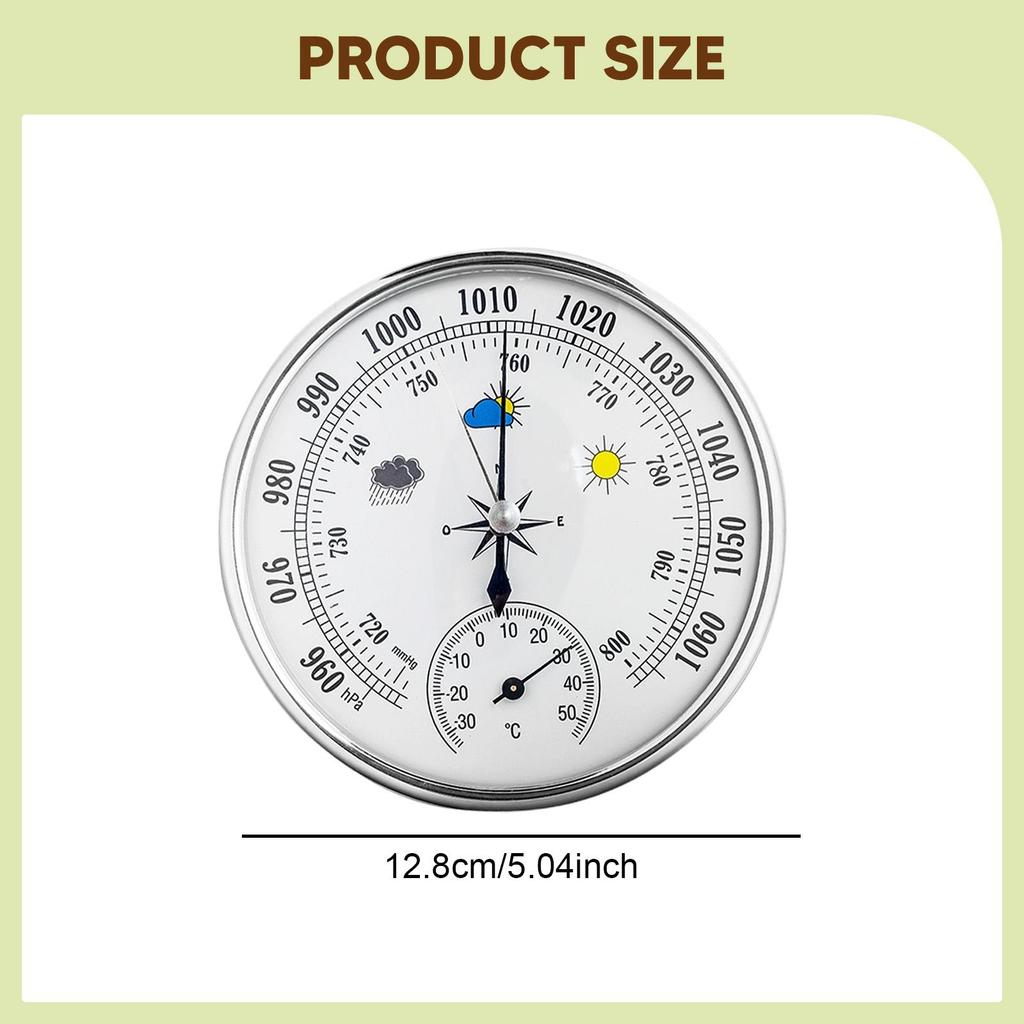 Barometer Portable Weather Instrument Wall Decor, Accurate ,All Season for Home Indoor Outdoor Weather Station Dial Thermometer