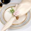 Decorative Napkin Holders for Weddings Artificial Rosemary Ring, Farmhouse Wooden Ring Holder, Rustic Faux Flower Wedding Bridal Shower Dining