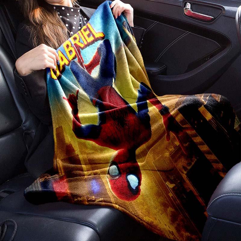 1pc Spider-Man Printing Blanket - Soft, All-Season Throw for Living Room, Bedroom,Personalized Gift with Adorable Cartoon Design