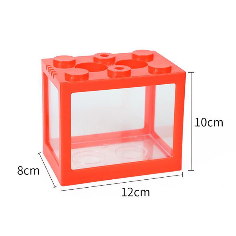 1Pc Home Block Fish Tank Fighting Fish Tank Small Desktop Mini Fish Tank Stackable Creative Design Aquarium