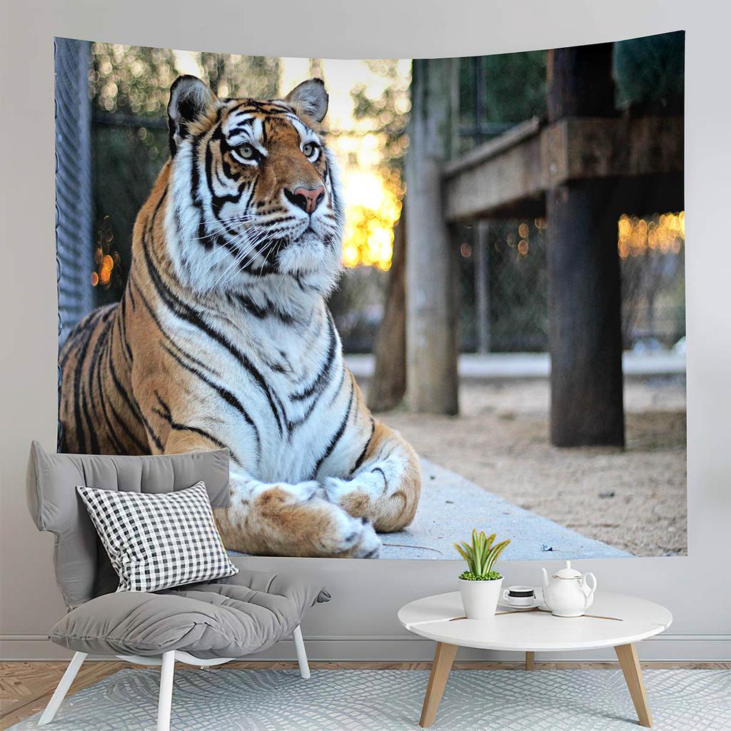 Tiger Tapestry Ferocious Predator Tapestry Wild Animals Tapestry Creativity Art Tapestries Home Living Room Bedroom Dorm Decor