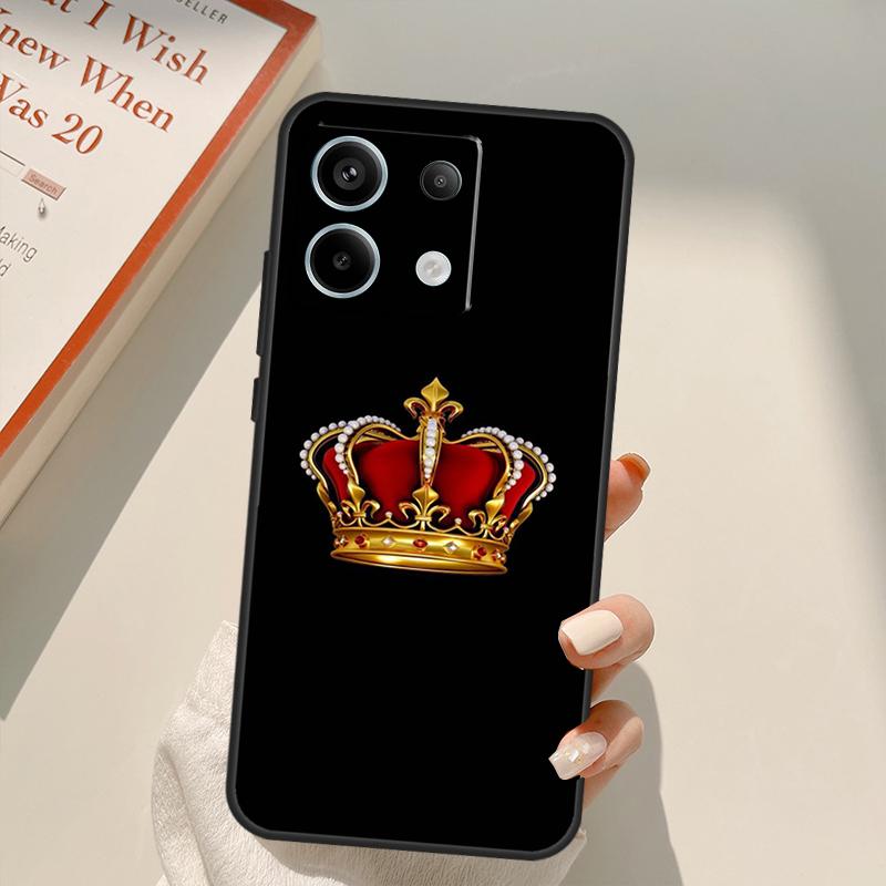 Queen King Crown Funda For Xiaomi Redmi Note 14 13 12 10 11 15 Pro Plus Case For Redmi 15C 10C 12C 13C 14C 15