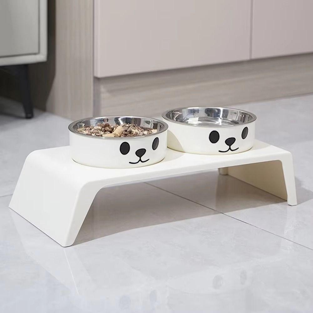 Anti-flip Cat Food Water Bowl Double Bowls Cat Dog Dual-use Bowl Pet Food Dispenser  Wet Dry Food