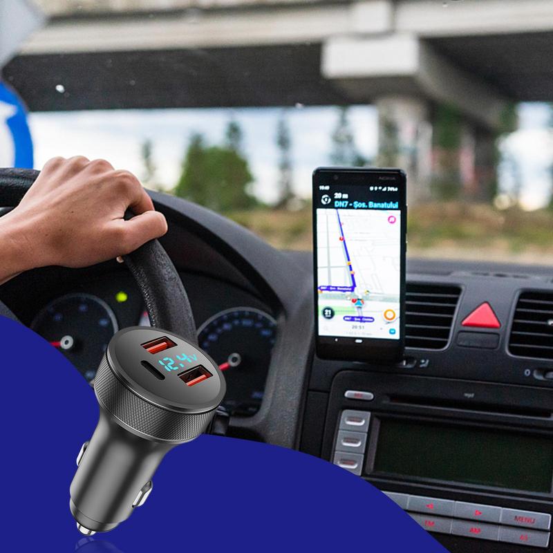Car Charger Adapter Safe High-Speed Charging Car Phone Charger Car Charger With Led Digital Display For Vehicles Car SUVs
