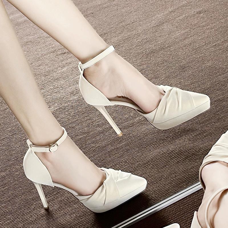 High Heels Women Sandals Pointed Toe Dress Shoes Luxury Pumps 2025 Autumn Designer Sexy Elegant Party Chaussure Femme