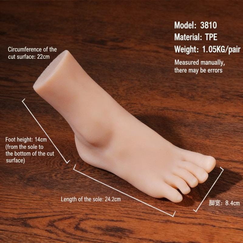 Modello di Piede in Silicone TPE Realistico, Replica di Piede Umano Reale per Fotografia, Esposizione Gioielli, Schizzo Artistico