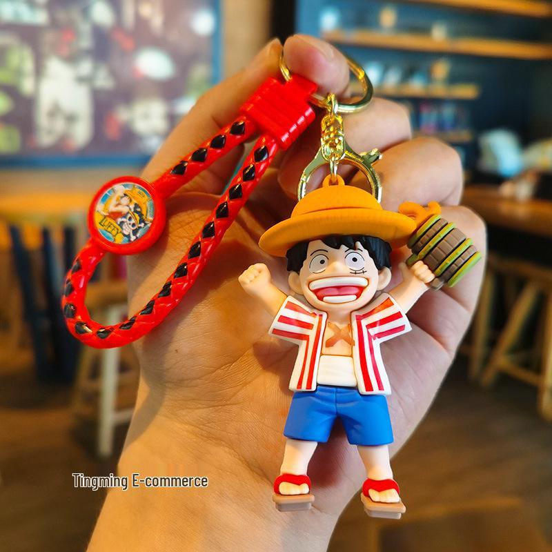 Cartoon Knit Luffy & Zoro Keychain Pendant