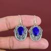 Boucles d'oreilles Lapis Lazuli Bijoux en pierres précieuses naturelles Boucles d'oreilles faites à la main Boucles d'oreilles en argent sterling 925 Boucles d'oreilles vintage Cadeaux de mariage Bijoux neufs