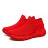 Fashion Women's Red Knit Socks Shoes Breathable Mesh Lightweight Non-slip Flat Shoes Women Outdoors Comfort Sport Shoes Ladies Sneakers