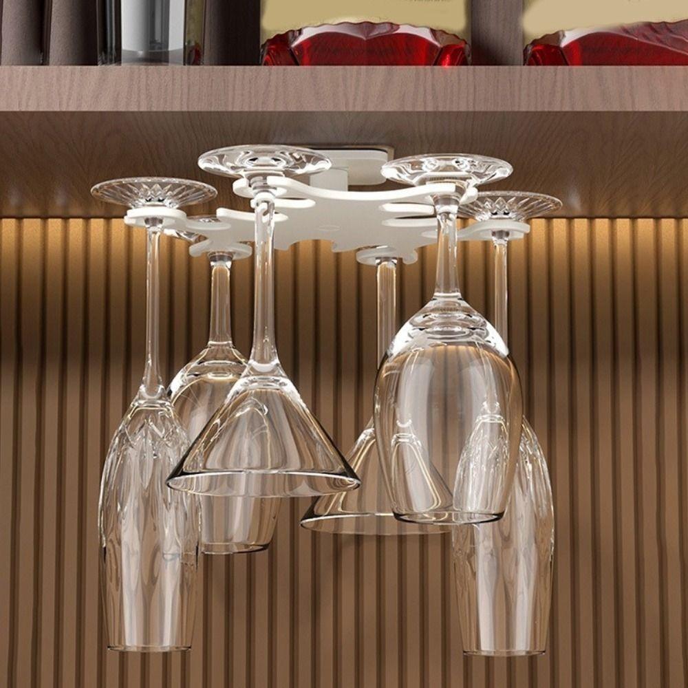 No Punching Glasses Hanging Rack Wall Mounted Goblet Hanging Rack Red Wine Cup Holder  Dining Rooms