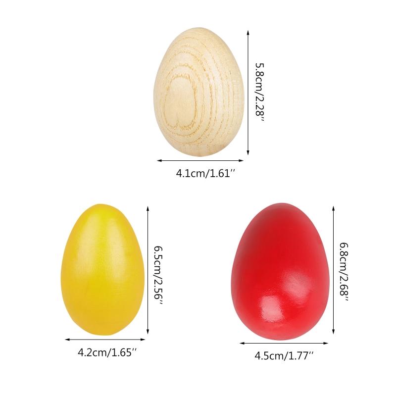 2PCS Natural Wood Simulation Egg Manual Graffiti Painted Exercise DIY for Creative Easter Egg Children Early Educational