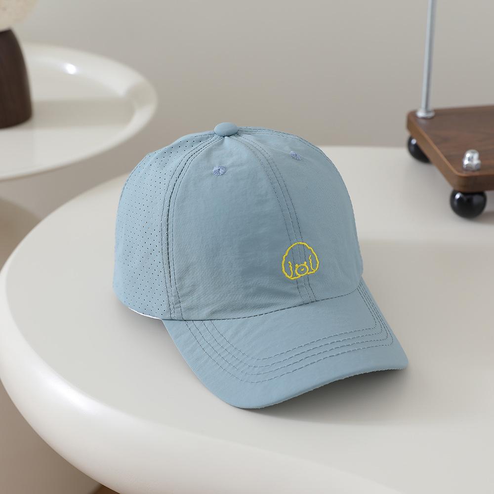 Kids' Quick-Dry Sun Hat with Embroidered Pug - Baseball Cap Style for Boys & Girls