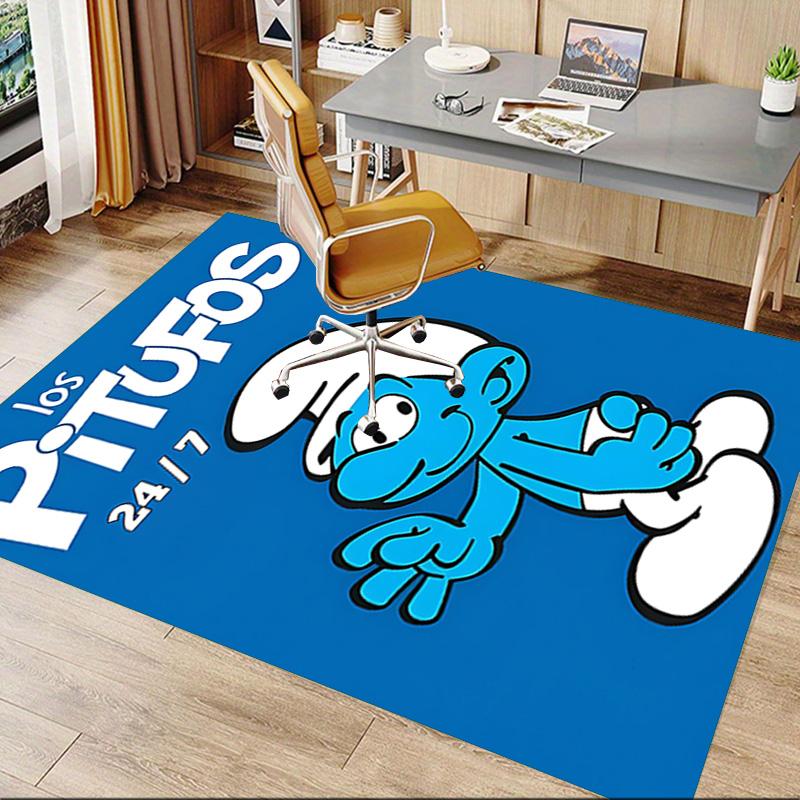 1pc Smurf Cakes Celebration Carpet for Playroom Bedroom Living Room Sofa Home Decor,kids Game Area Rug Non-slip Floor Mat Y72389