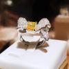 Luxury Women's Bow Knot Accessories Party Elegant Bride Engagement Gift Girlfriend Exquisite  Sterling Silver Commitment Ring