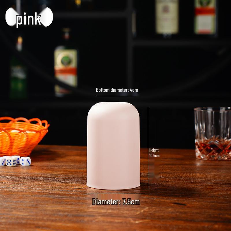 Frosted Elite Dice Cup for Tavern, Nightclub, and Bar with Colorful Dice