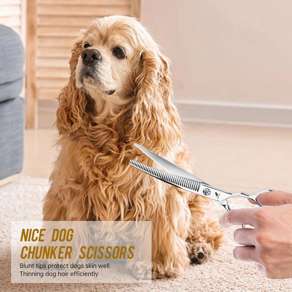 7.5-inch Curved Magic Tooth Pet Grooming Thinning Shears