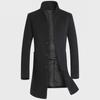 Winter Slim Woolen Windbreaker Coat for Men, Medium & Long