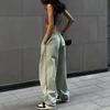 Europese & Amerikaanse Street Fashion Dames Cargo Broek met Trekkoord Taille