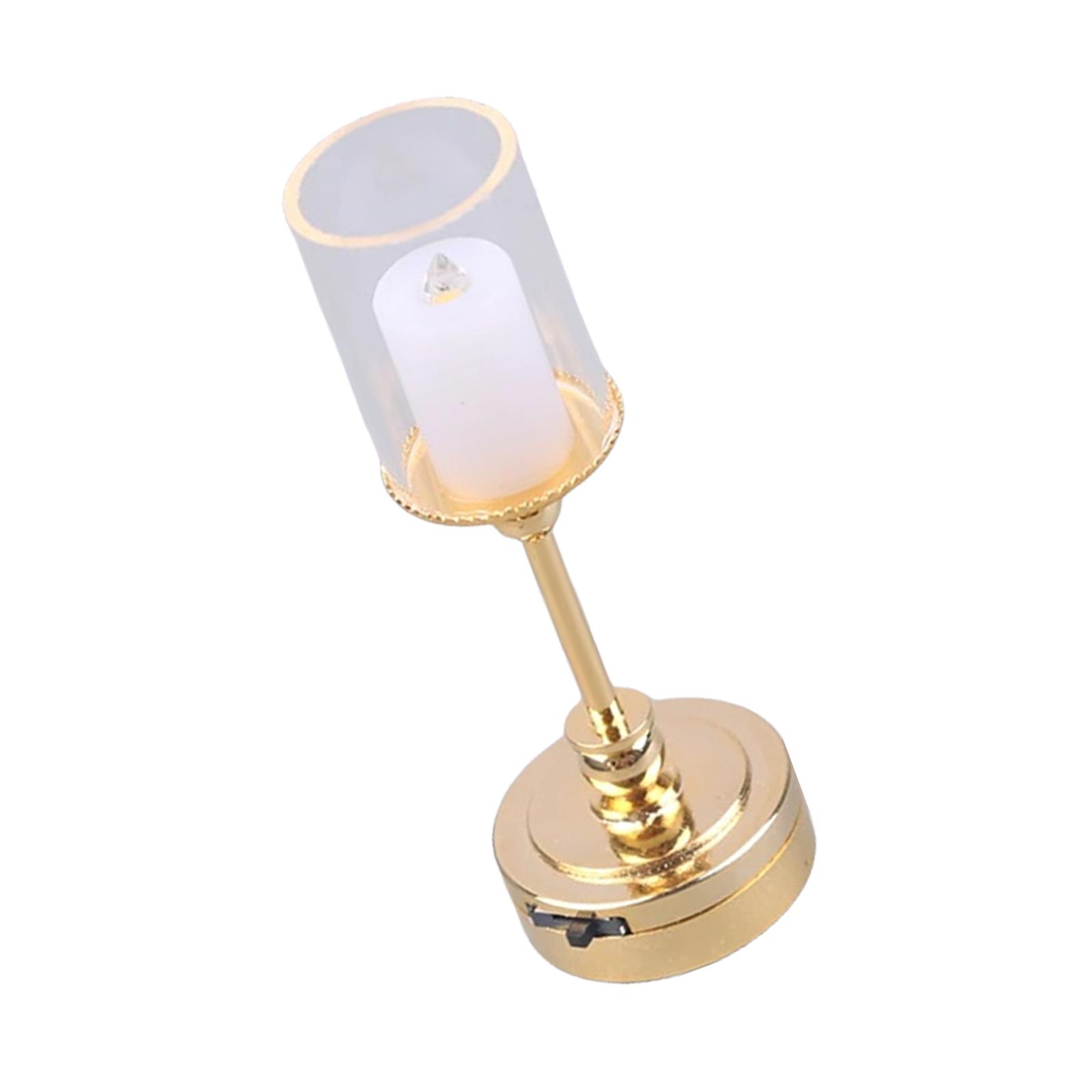 

Набор миниатюрных настольных ламп для кукольных домиков масштаба 1/12 со светодиодной подсветкой и прозрачным абажуром для демонстрации модели