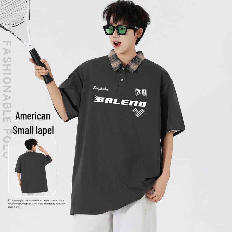 Baleno Men s Plaid Retro Polo T-Shirt 2XL