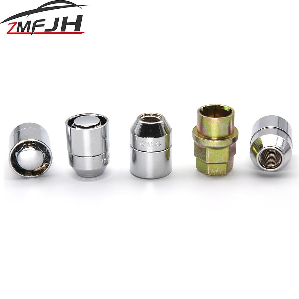 Для Toyota Для Honda Для Acura US M12x1.5 Автомобильные Противоугонные Стальные Колесные Замки Гайки Колесные Гайки Шины Хромированные Гайки с Замком 4+1 Комплект M12x1.5