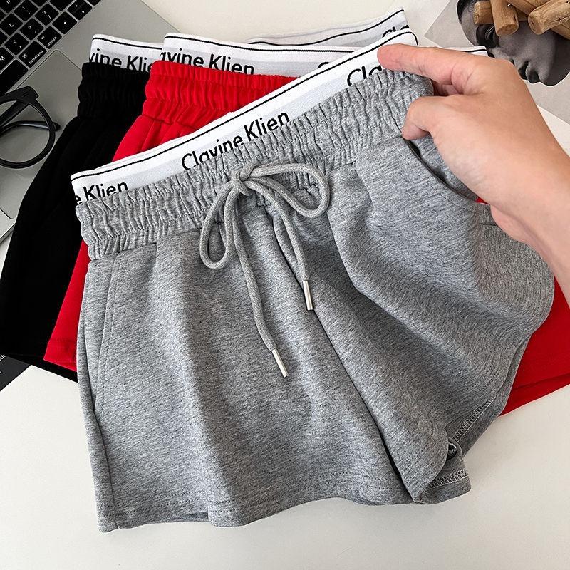 Letter Webbing Double Waist Head Fake Two Sports Shorts Women's Summer Fashion Casual A-line Hot Pants
