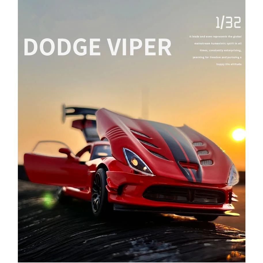 1/32 Dodge Viper ACR SRT Alloy Sports Car Model Diecasts Metal Toy Vehicles Car Model Simulation Sound Light Childrens Toy Gift
