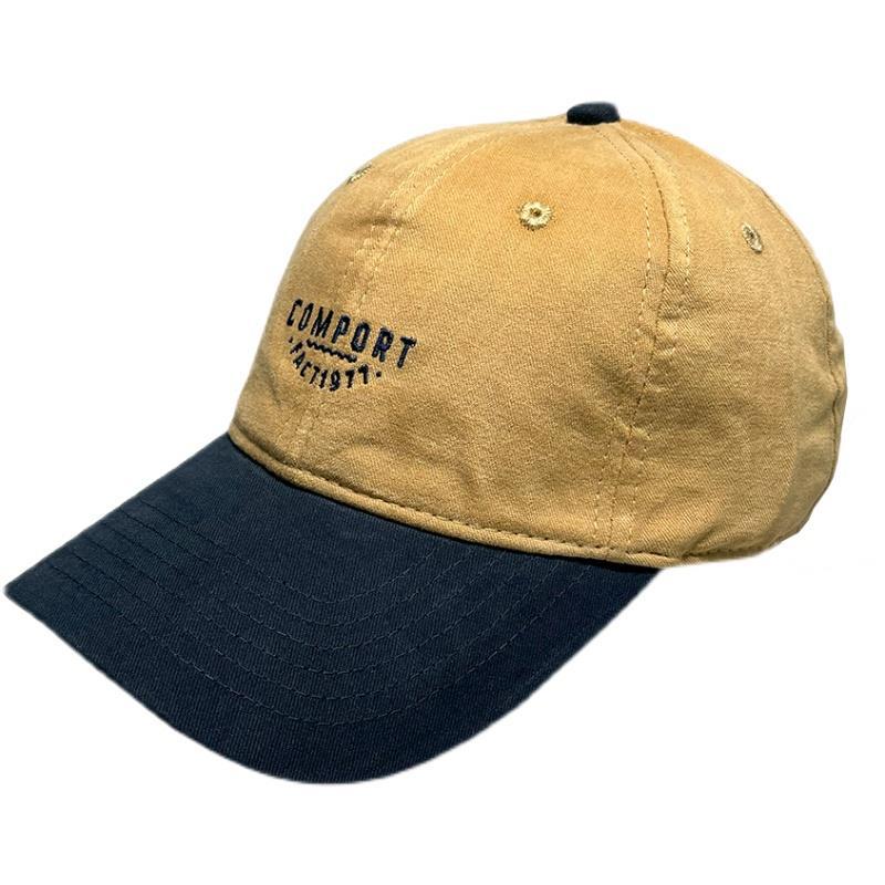 High-quality American retro splicing contrasting letters baseball cap men's and women's big head circumference cap showing a small soft top