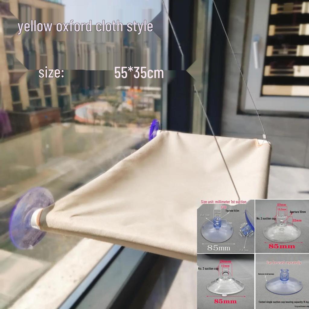 Wandmontierte Glas-Katzenhängematte - Universelles Vier-Jahreszeiten-Katzenbett mit Saugnäpfen