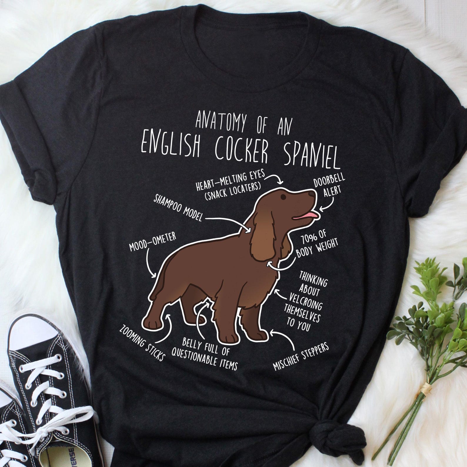 English Cocker Spaniel Shirt, , , Cute Liver Cocker Spaniel T-shirt, Funny Dog Lover Gift, Pet Tee, Dog Mom, Dog Dad 140