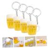 SEWACC Bierkrug Schlüsselanhänger, Set mit 4 Stück, Acryl und Edelstahl, Mehrfarbig, Taschenanhänger, Band, 4x3x3cm, Klein, Leicht, Niedliche Mini-Bierkrüge, Auto