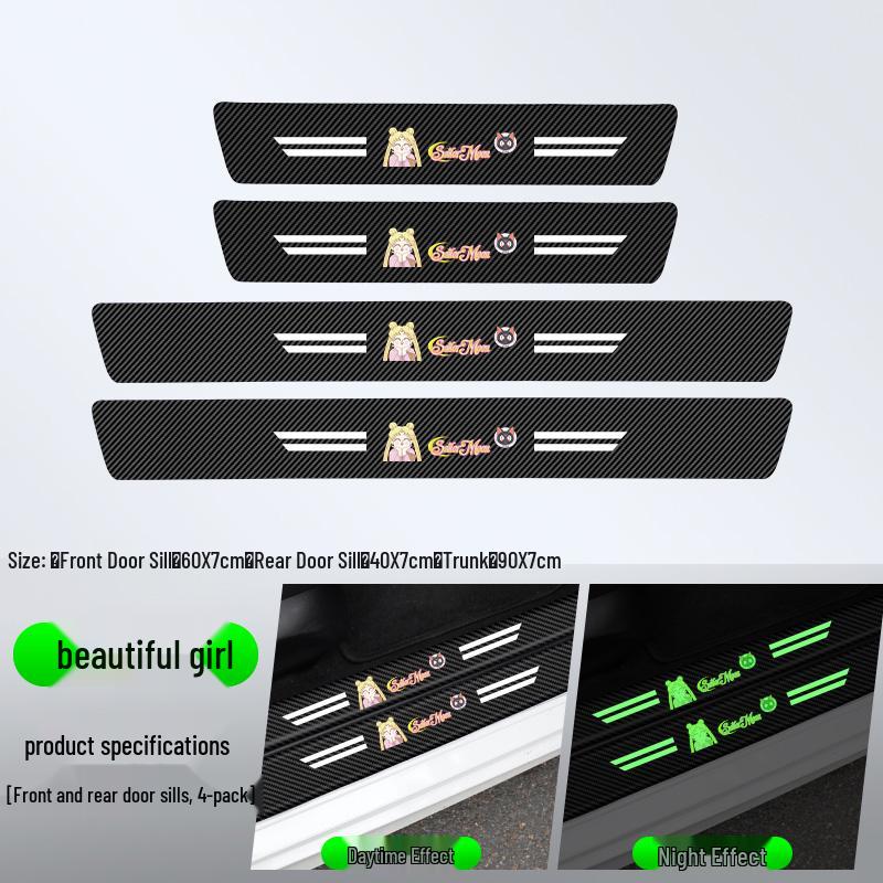 Compatible Door Sill Trim and Protective Anti-Stepping Stickers for Haval H6, M6, H9, Big Dog, First Love, and F7 - Glow-in-the-Dark Option Available.