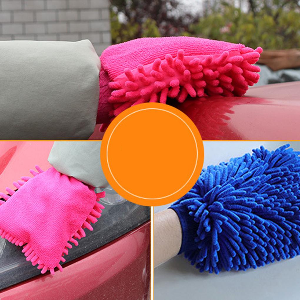Color Random Mitt Chenille Car Window Washing Home Cleaning Cloth Duster Towel Gloves Wash Tool