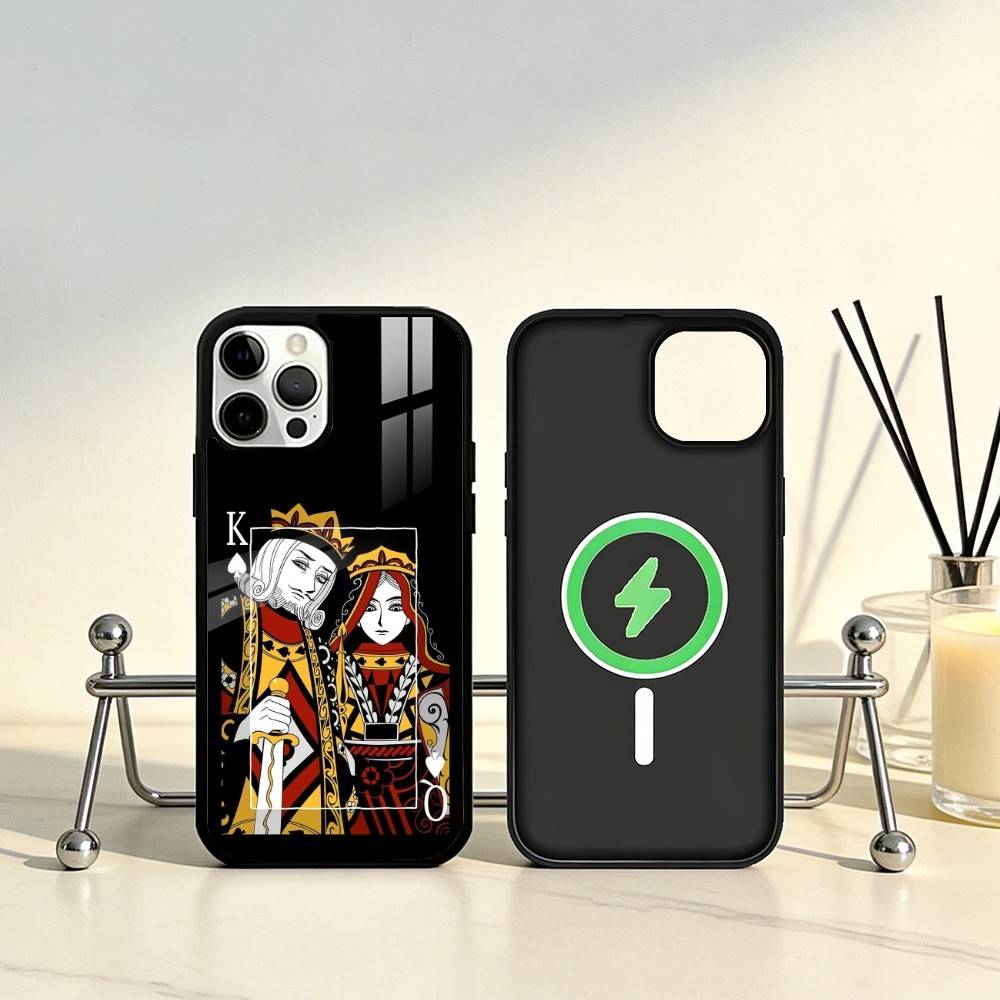 Queen of Hearts Playing Card Phone Case For iPhone17,16,15,14,13,12,11 Plus,Pro Max Magnetic For Magsafe Wireless Charging