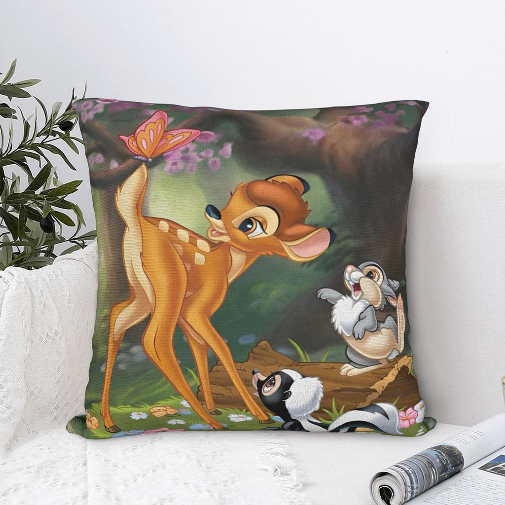 Bambi Cartoon Kissenbezug Polyester Kissenhülle Dekoration Kissenbezug Hülle Zuhause Quadratisch 45X45cm