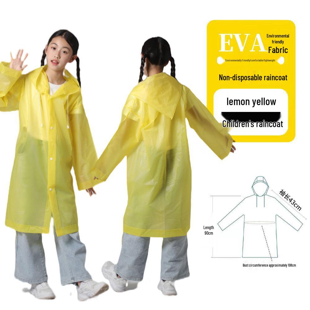 EVA Kids’ Raincoat: Thickened, Explosion-Proof for School, Hiking, Travel - Disposable Outdoor Poncho