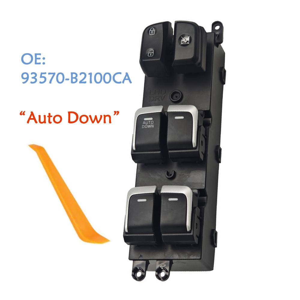 

Front Left Electric Master Power Window Control Switch for Kia Soul 2014 2015 2016 2017 2018 93570-B2100CA 93570-B2130CA Auto Down