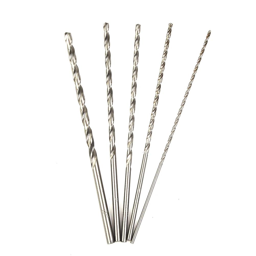 5pcs 2/3/3.5/4/5mm Extra Long HSS Drill Bit Set High Speed Steel Drill Bits For Wood/aluminum/plastic Power Tool Accessories