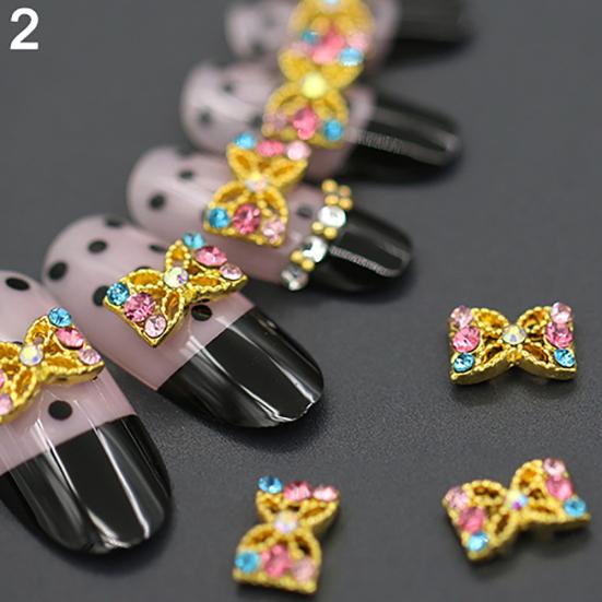 10Pcs 3D Alloy Manicure Glitters Rhinestone DIY Decorations Nail Art Tips Stickers