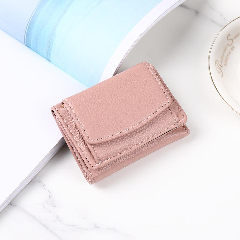 Korean Style Women's Short Tri-Fold Wallet: Large Capacity, Multi-Card Slot, Anti-Demagnetization.