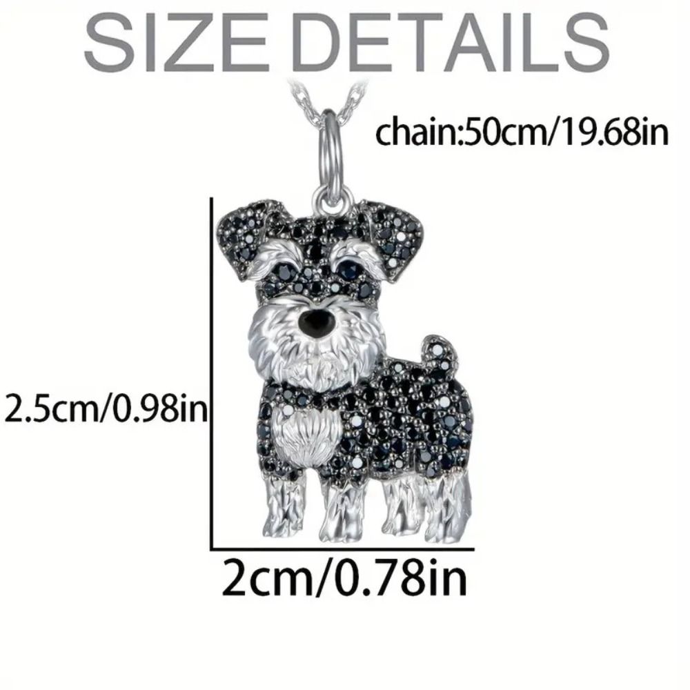 Exquisites Schnauzer-Anhänger-Halskette Welpen-Ästhetik Halsketten-Accessoires Trendige Halskettenkette Unisex