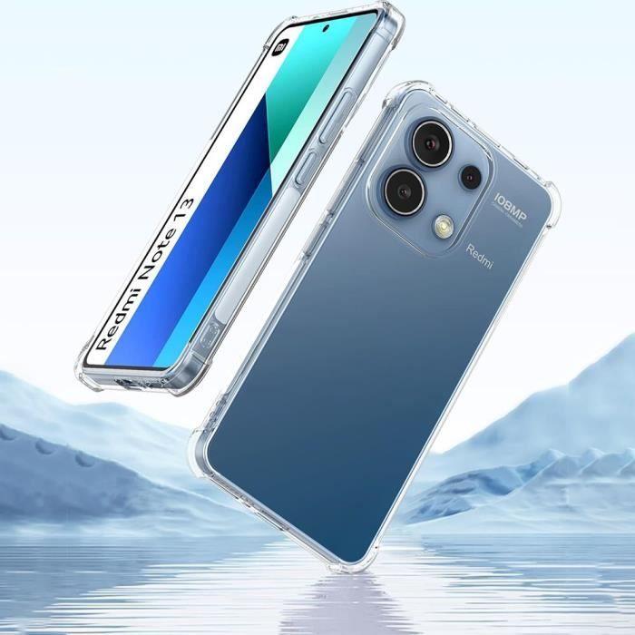 Case for Xiaomi Redmi Note 13 4G (not for 5G) - Shockproof Transparent Silicone Case + 2 Tempered Glasses
