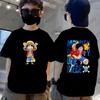Japansk Anime One Piece Tecknad D.Luffy Tryck Bomulls T-shirt För Barn Sommar Kortärmad T-shirts Avslappnad Barn Sport Topp