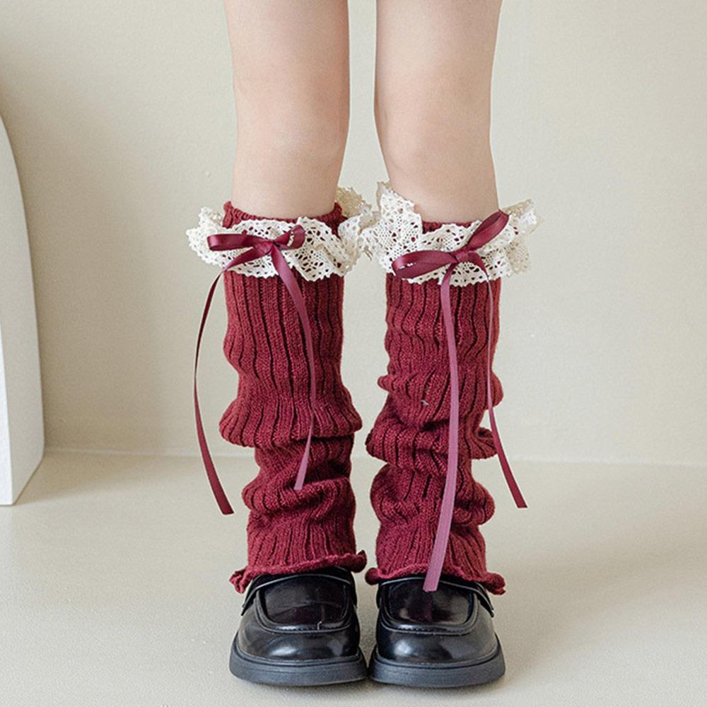 Harajuku Einfarbig Kinder Spitzenstulpen Spitzenbesatz Süßer Stil Fußbedeckung Gestrickt Lolita-Stil Socken Lolita-Stil