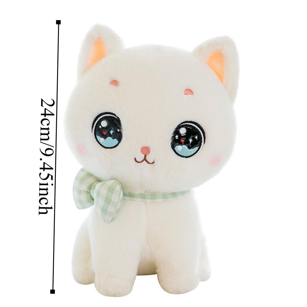 Cartoon Bow Cat Plush Fluffy Animal Stuff Doll Stuffed Toys Pink Cat Plush Toy  Children's Toys