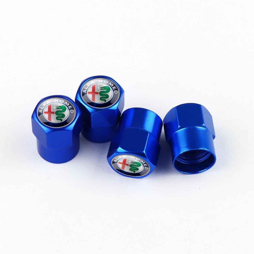 4Pcs Car Logo Emblem Wheel Valve Cap Auto Exterior Accessories For Alfa Romeo Giulia Stelvio Giulietta 19 147 Mito Tonale Brer ysdf45
